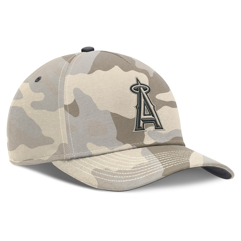 Los Angeles Angels Camo Pack Rise Adjustable Hat Natural | Nike