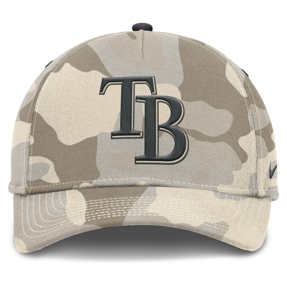Tampa Bay Rays Camo Pack Rise Adjustable Hat Natural | Nike