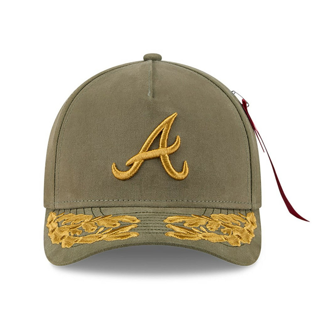 Atlanta Braves x Alpha Industries A-Frame 9FORTY Adjustable Hat Olive | New Era