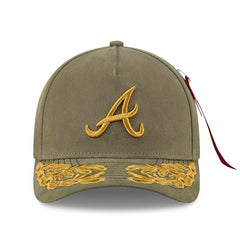 Atlanta Braves x Alpha Industries A-Frame 9FORTY Adjustable Hat Olive | New Era