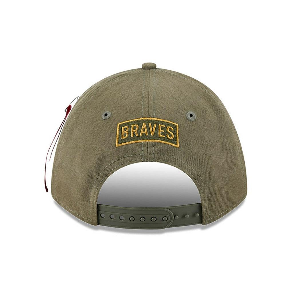 Atlanta Braves x Alpha Industries A-Frame 9FORTY Adjustable Hat Olive | New Era