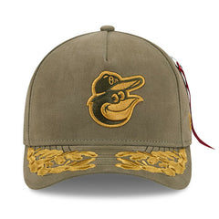 Baltimore Orioles x Alpha Industries A-Frame 9FORTY Adjustable Hat Olive | New Era