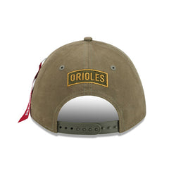Baltimore Orioles x Alpha Industries A-Frame 9FORTY Adjustable Hat Olive | New Era