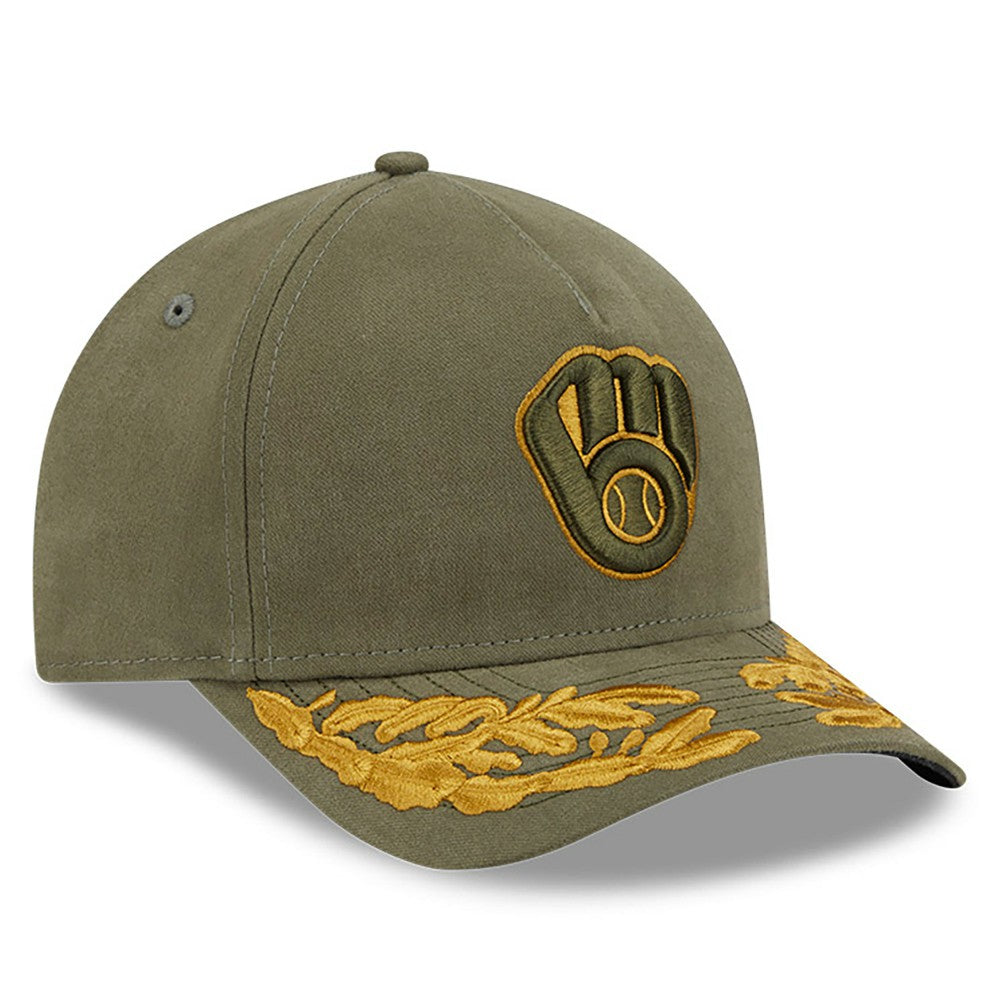 Milwaukee Brewers x Alpha Industries A-Frame 9FORTY Adjustable Hat Olive | New Era