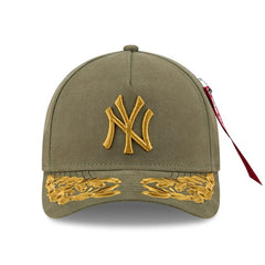 New York Yankees x Alpha Industries A-Frame 9FORTY Adjustable Hat Olive | New Era