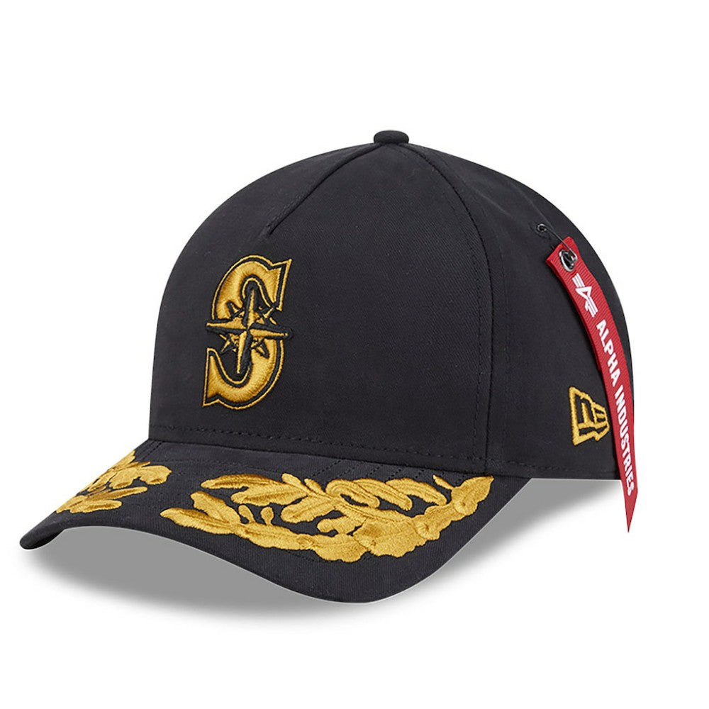 Seattle Mariners x Alpha Industries A-Frame 9FORTY Adjustable Hat Black | New Era