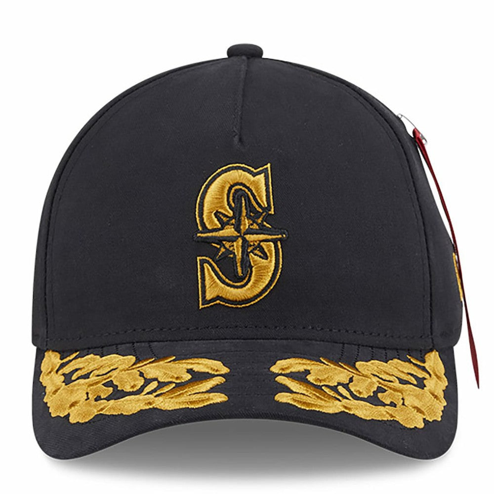 Seattle Mariners x Alpha Industries A-Frame 9FORTY Adjustable Hat Black | New Era