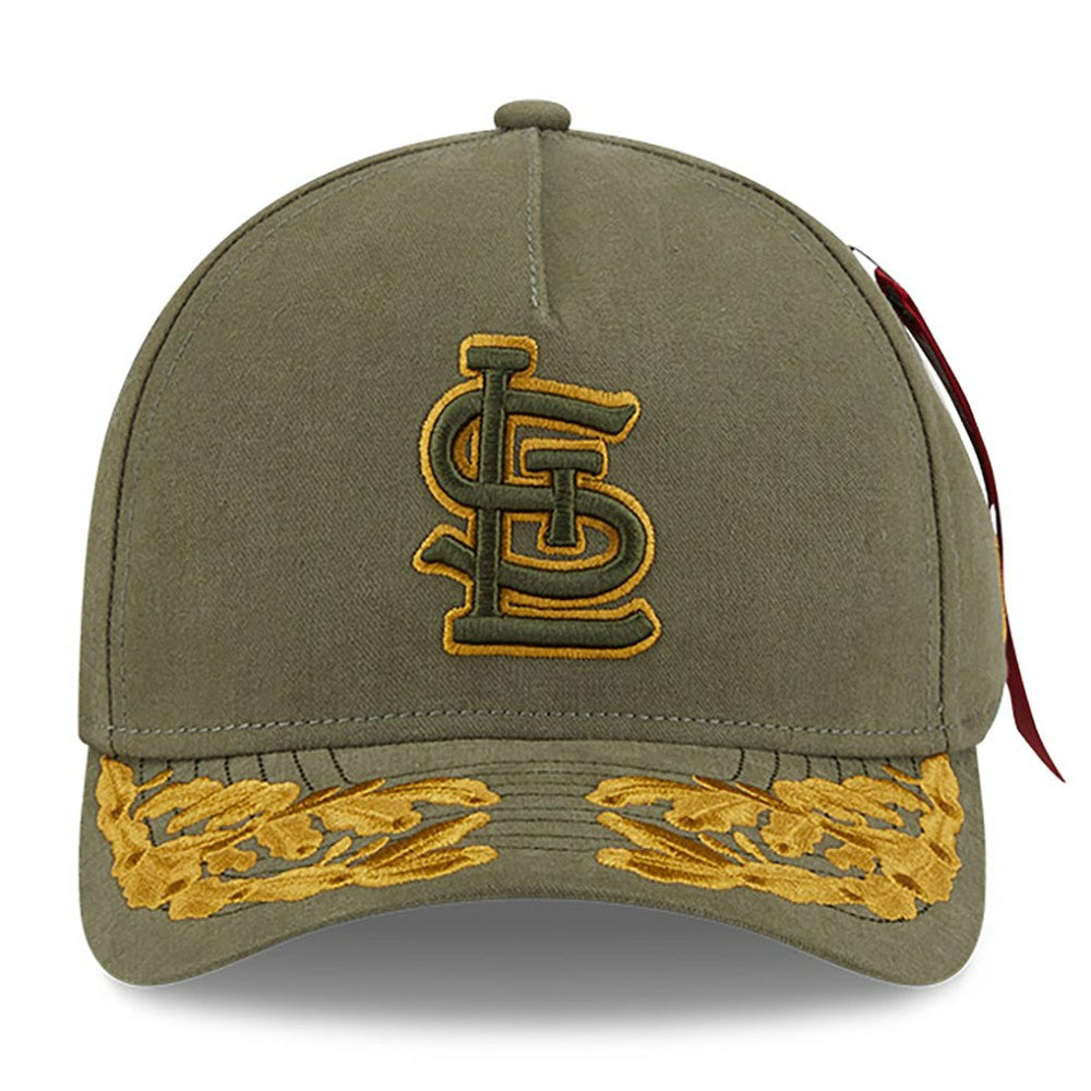 St. Louis Cardinals x Alpha Industries A-Frame 9FORTY Adjustable Hat Olive | New Era