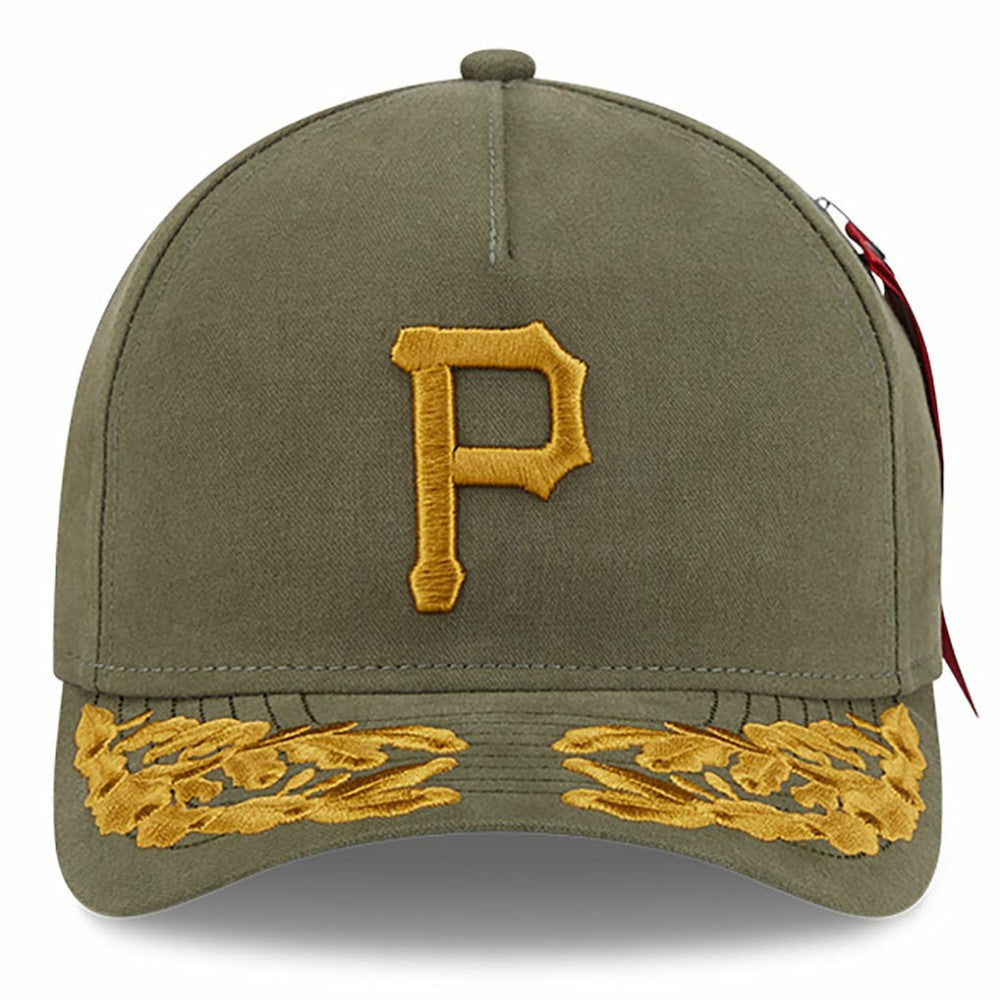 Pittsburgh Pirates x Alpha Industries A-Frame 9FORTY Adjustable Hat Olive | New Era