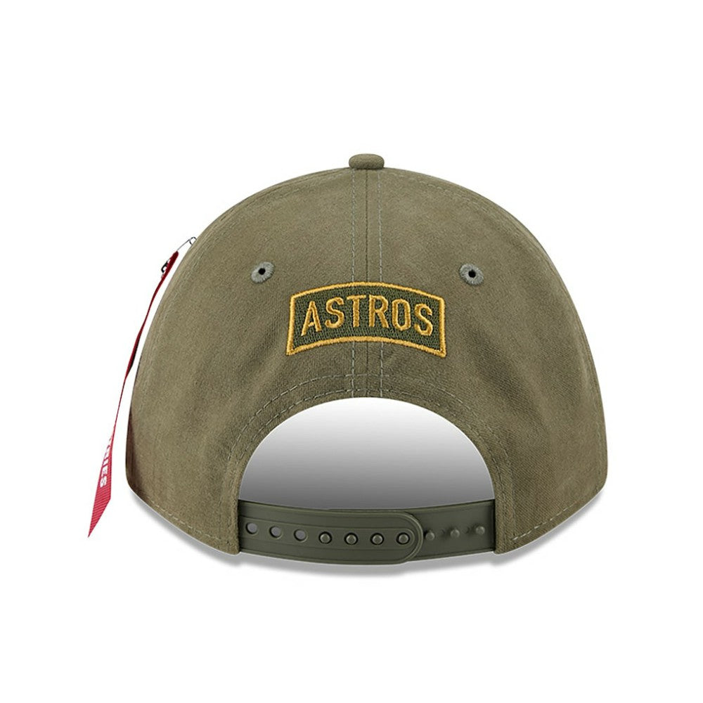 Houston Astros x Alpha Industries A-Frame 9FORTY Adjustable Hat Olive | New Era