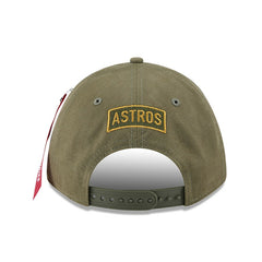Houston Astros x Alpha Industries A-Frame 9FORTY Adjustable Hat Olive | New Era