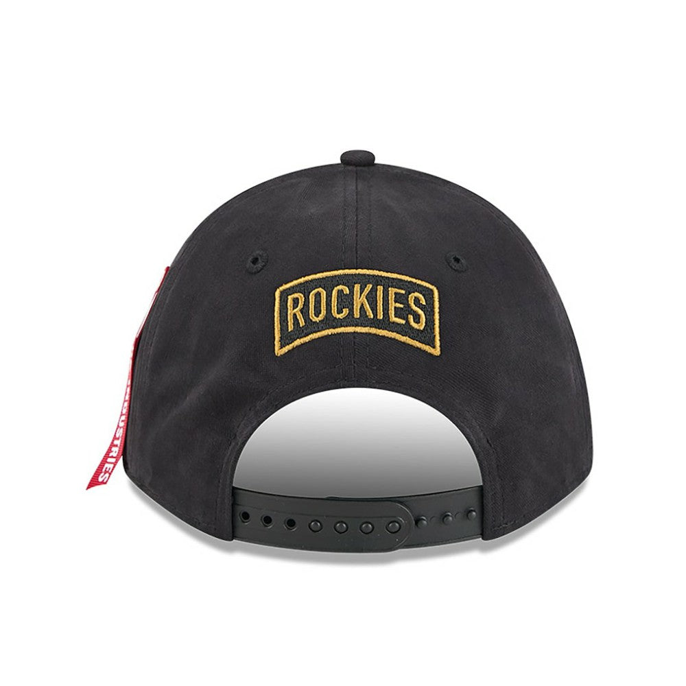 Colorado Rockies x Alpha Industries A-Frame 9FORTY Adjustable Hat Black | New Era