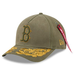 Boston Red Sox x Alpha Industries A-Frame 9FORTY Adjustable Hat Olive | New Era