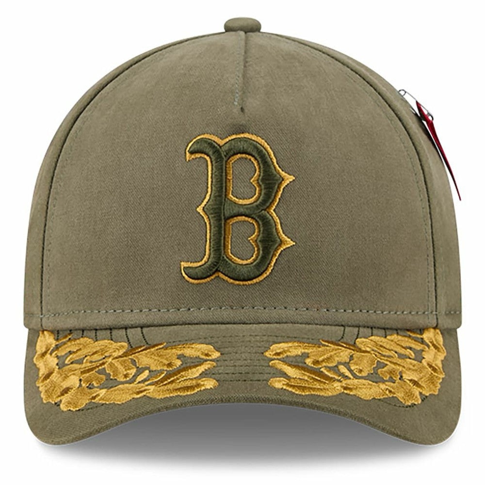 Boston Red Sox x Alpha Industries A-Frame 9FORTY Adjustable Hat Olive | New Era