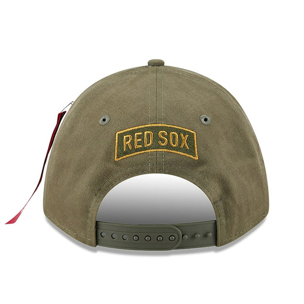 Boston Red Sox x Alpha Industries A-Frame 9FORTY Adjustable Hat Olive | New Era