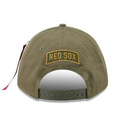Boston Red Sox x Alpha Industries A-Frame 9FORTY Adjustable Hat Olive | New Era
