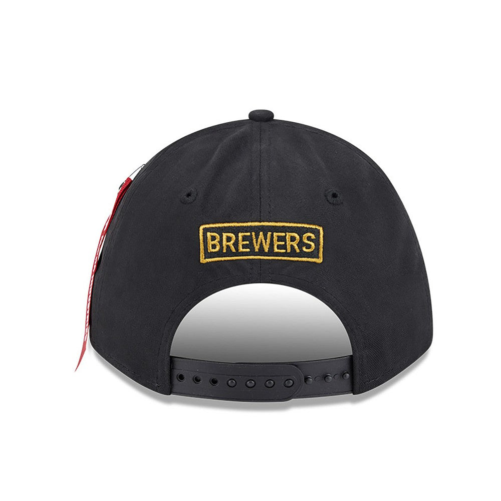 Milwaukee Brewers x Alpha Industries A-Frame 9FORTY Adjustable Hat Black | New Era