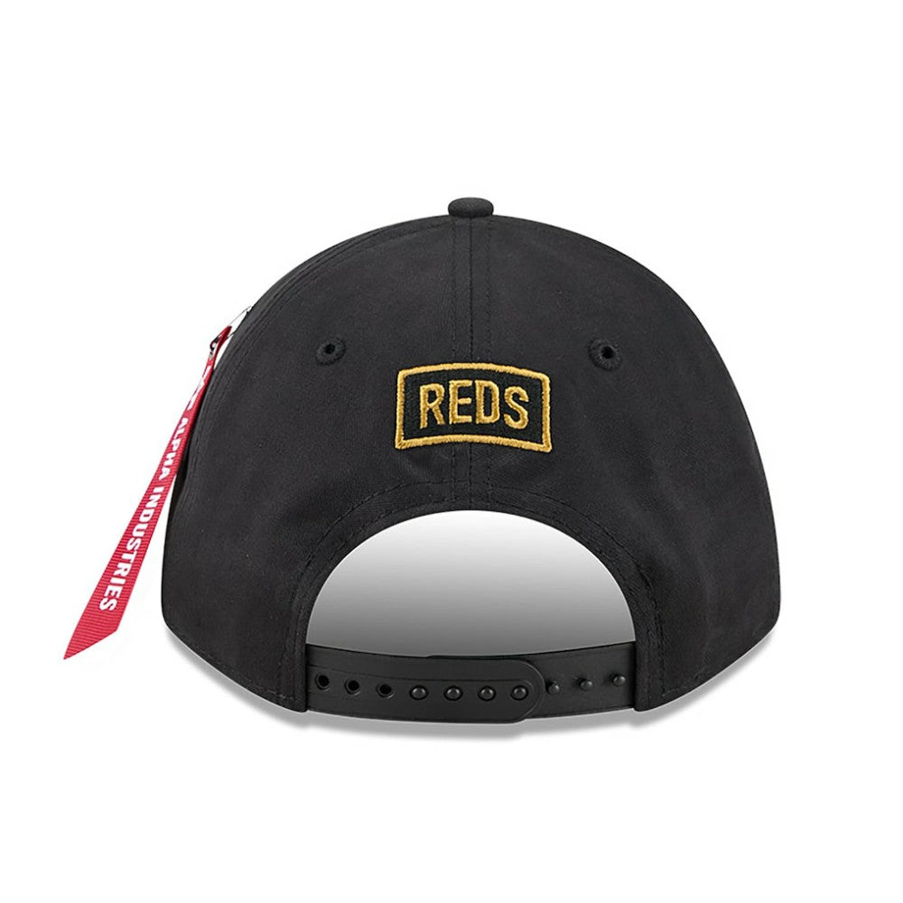 Cincinnati Reds x Alpha Industries A-Frame 9FORTY Adjustable Hat Black | New Era
