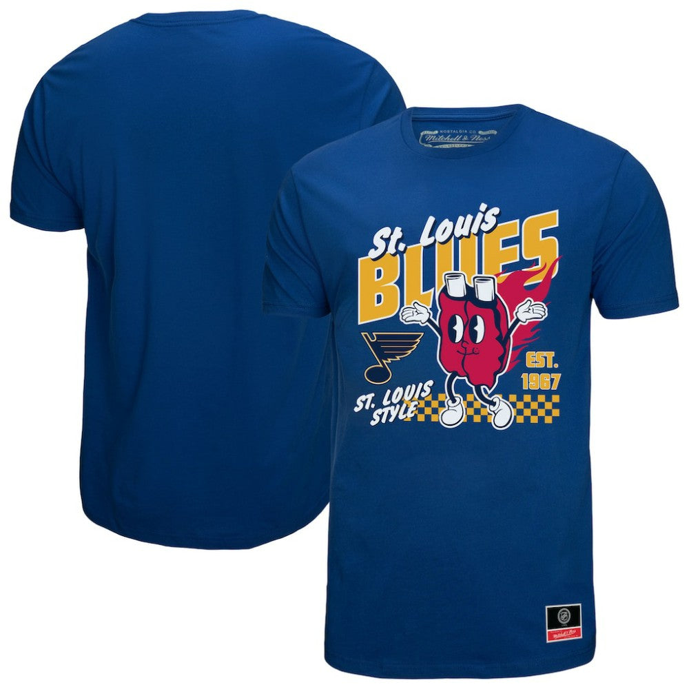 St. Louis Blues Mitchell & Ness Local Food T-Shirt Blue