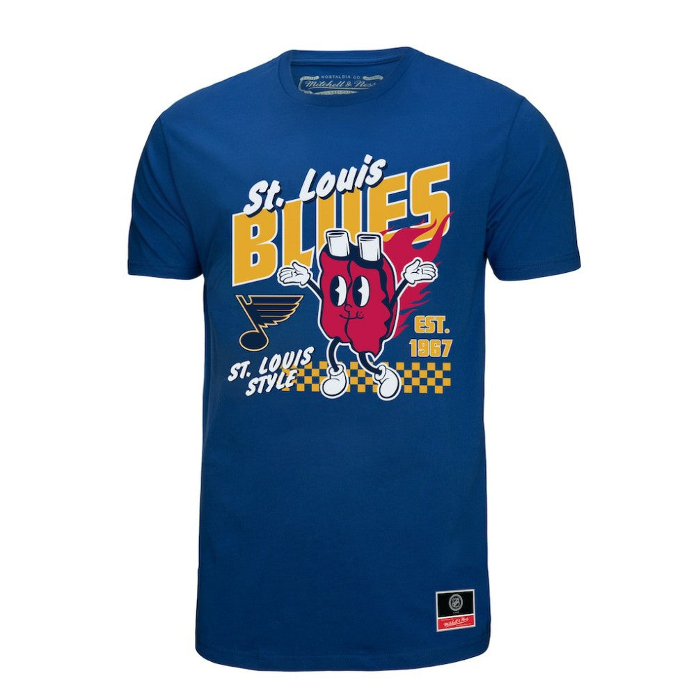 St. Louis Blues Mitchell & Ness Local Food T-Shirt Blue
