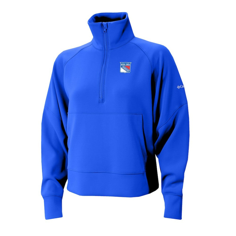 New York Rangers Columbia Women's Wickhams Hills Raglan Omni-Wick Half-Zip Pullover Blue