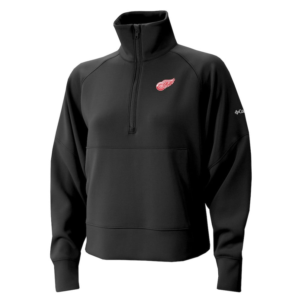 Detroit Red Wings Columbia Women's Wickhams Hills Raglan Omni-Wick Half-Zip Pullover Black