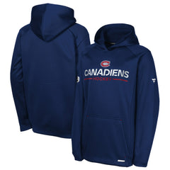 Montreal Canadiens Fanatics Youth Authentic Pro Rink Raglan Hoodie Navy