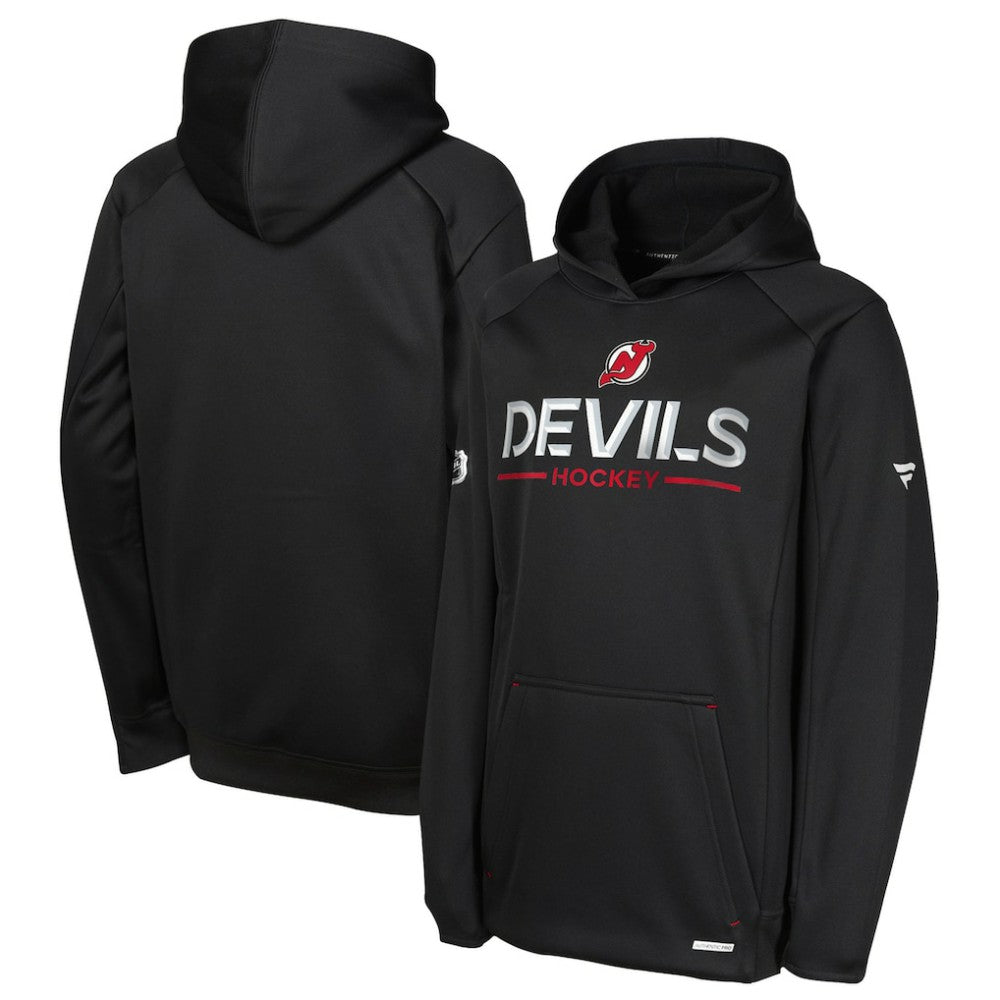 New Jersey Devils Fanatics Youth Authentic Pro Rink Raglan Hoodie Black