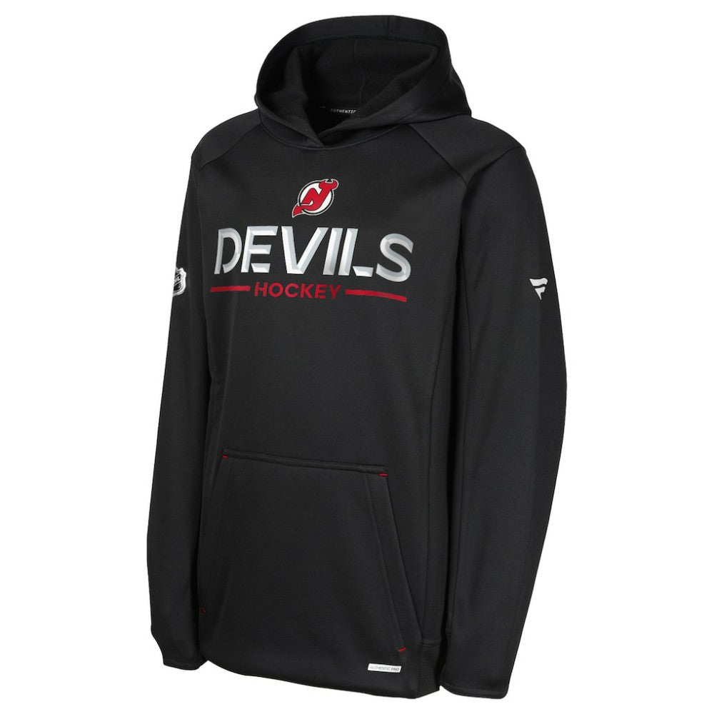 New Jersey Devils Fanatics Youth Authentic Pro Rink Raglan Hoodie Black