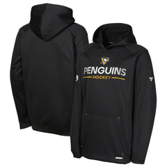 Pittsburgh Penguins Fanatics Youth Authentic Pro Rink Raglan Hoodie Black