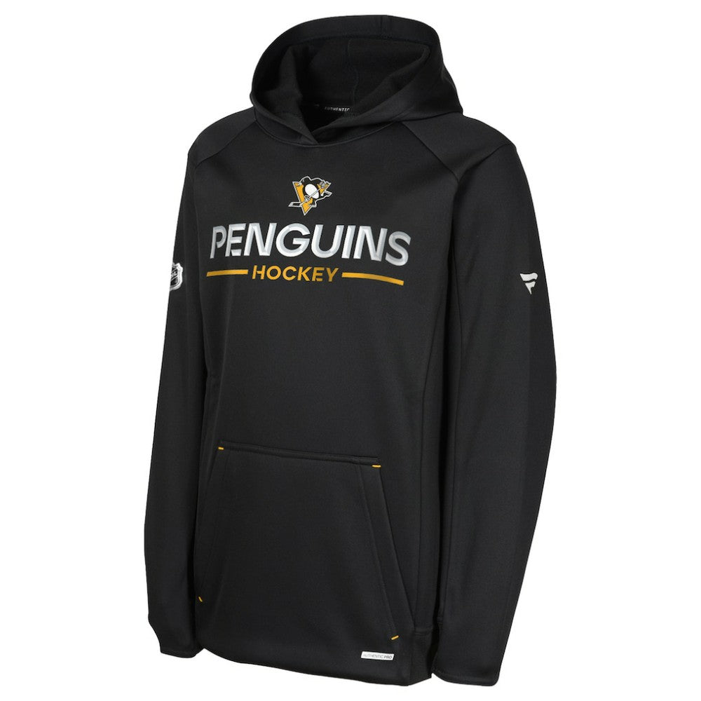 Pittsburgh Penguins Fanatics Youth Authentic Pro Rink Raglan Hoodie Black