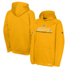 Nashville Predators Fanatics Youth Authentic Pro Rink Raglan Hoodie Gold