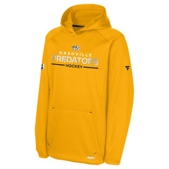 Nashville Predators Fanatics Youth Authentic Pro Rink Raglan Hoodie Gold