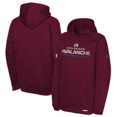 Colorado Avalanche Fanatics Youth Authentic Pro Rink Raglan Hoodie Burgundy