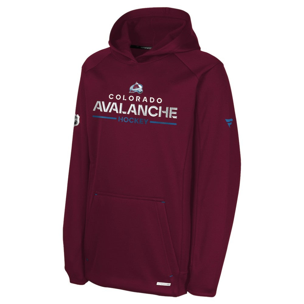 Colorado Avalanche Fanatics Youth Authentic Pro Rink Raglan Hoodie Burgundy