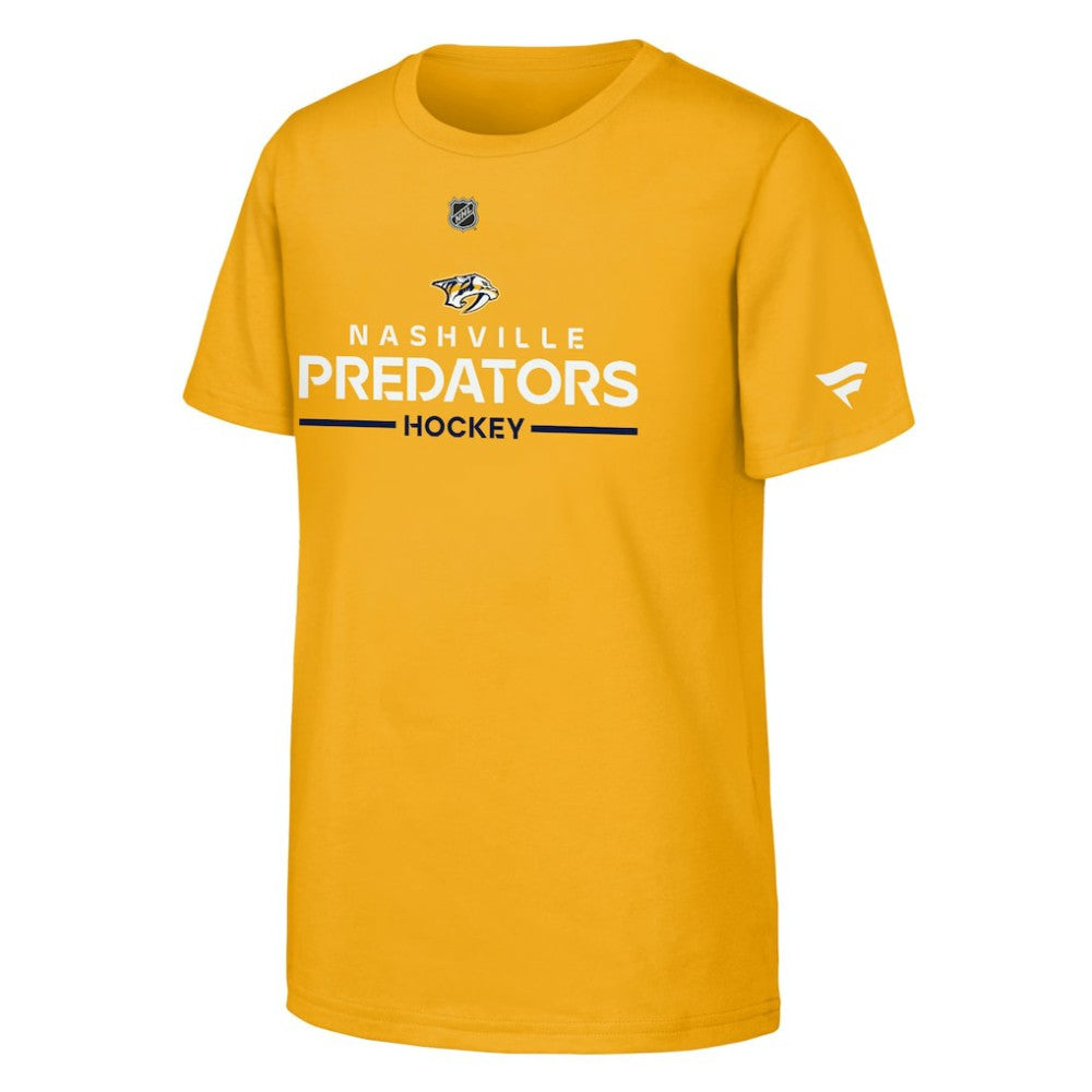 Nashville Predators Fanatics Youth Authentic Pro Wordmark T-Shirt Gold