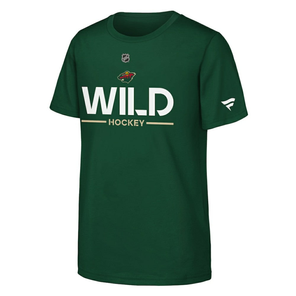 Minnesota Wild Fanatics Youth Authentic Pro Wordmark T-Shirt Green