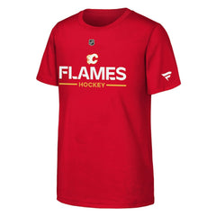 Calgary Flames Fanatics Youth Authentic Pro Wordmark T-Shirt Red
