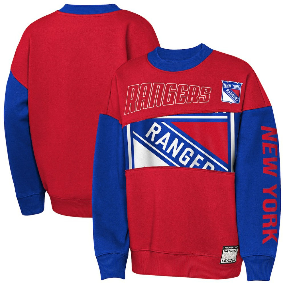 New York Rangers Outerstuff Youth Impact Player Sweatshirt Red/Blue