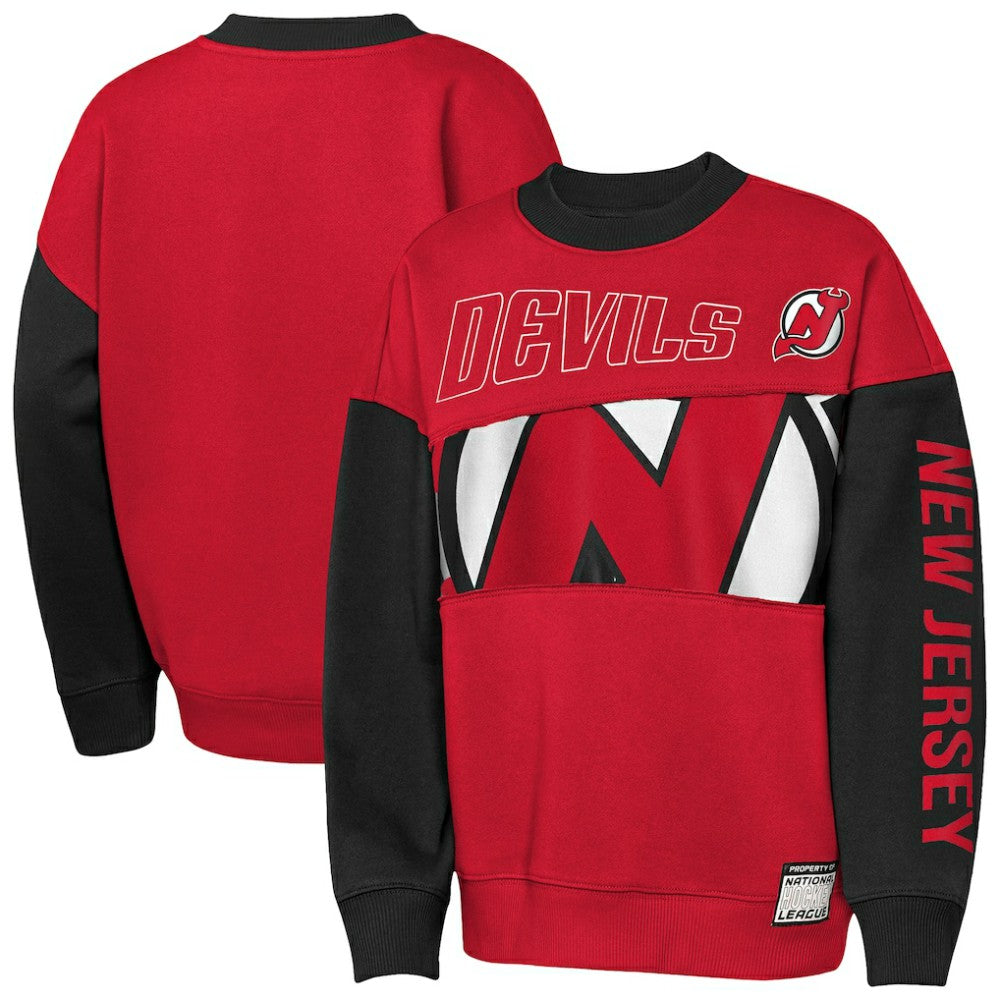 New Jersey Devils Outerstuff Youth Impact Player Sweatshirt Red/Black