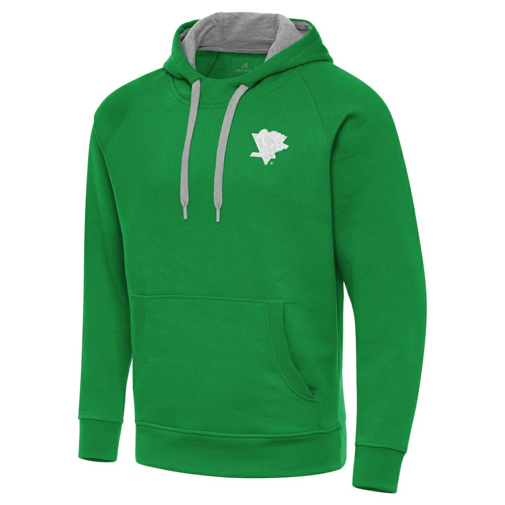 Pittsburgh Penguins Antigua St. Patrick's Day Victory Pullover Hoodie Kelly Green