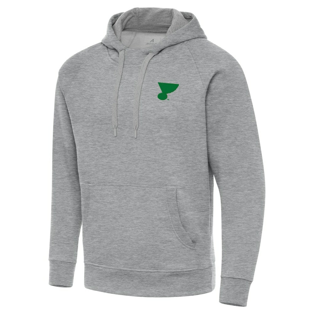 St. Louis Blues Antigua St. Patrick's Day Victory Pullover Hoodie Heather Gray