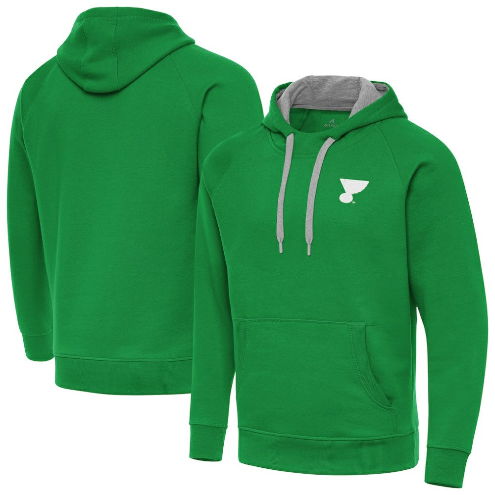 St. Louis Blues Antigua St. Patrick's Day Victory Pullover Hoodie Kelly Green