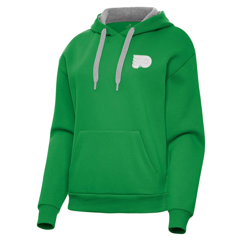 Philadelphia Flyers Antigua Women's St. Patrick's Day Victory Pullover Hoodie Kelly Green