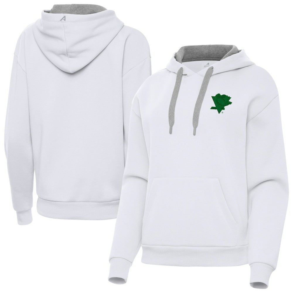 Pittsburgh Penguins Antigua Women's St. Patrick's Day Victory Pullover Hoodie White
