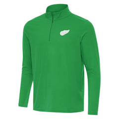 Detroit Red Wings Antigua St. Patrick Intent Quarter-Zip Pullover Top Kelly Green