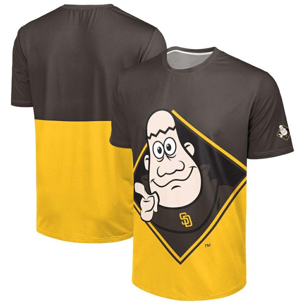 San Diego Padres FOCO Big Logo Mascot T-Shirt Brown/Gold