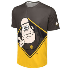 San Diego Padres FOCO Big Logo Mascot T-Shirt Brown/Gold