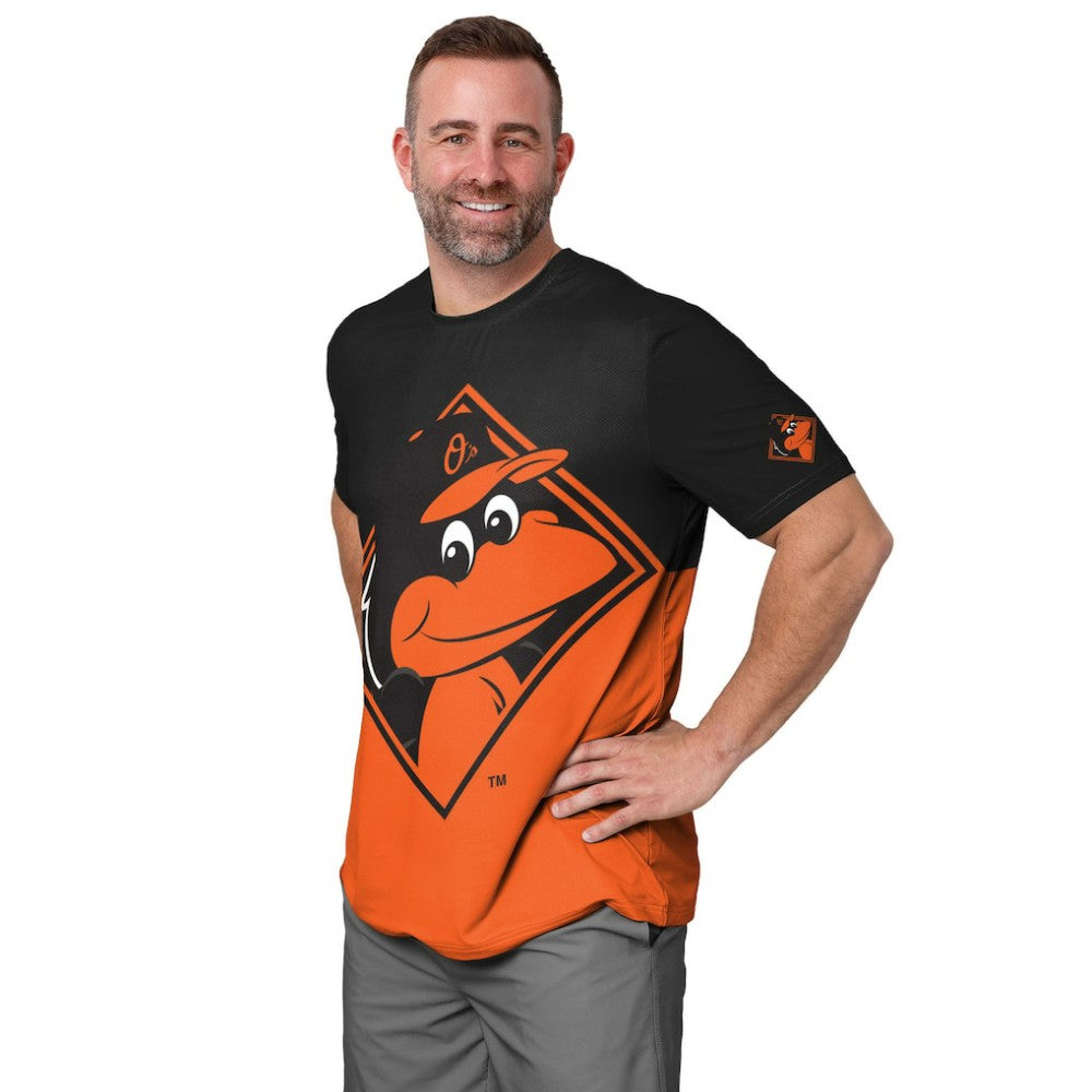 Baltimore Orioles FOCO Big Logo Mascot T-Shirt Black/Orange