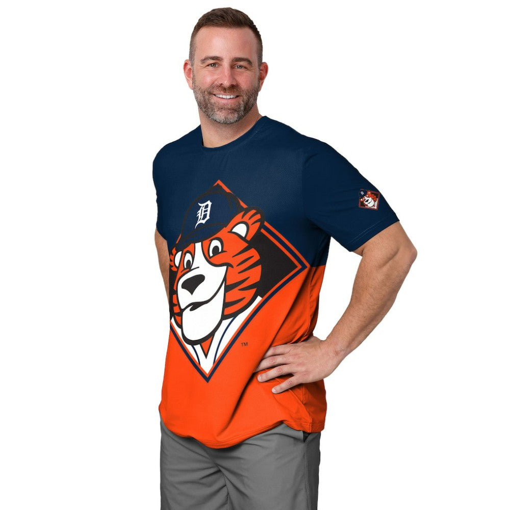 Detroit Tigers FOCO Big Logo Mascot T-Shirt Navy/Orange
